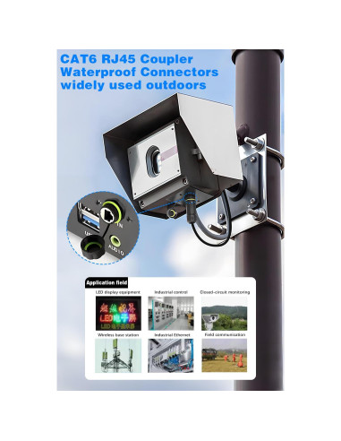 Acoplador RJ45 Impermeable Duttek IP68 Cat6 Femenino a Femenino