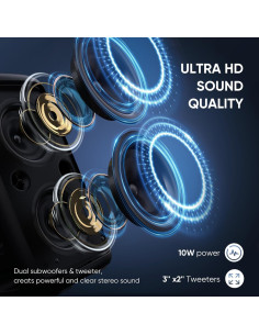 Máquina de Karaoke Peski T08 Bluetooth Portátil 10W con 2 Micrófonos 2