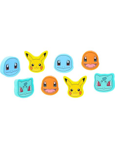 Conjunto de 8 Borradores Pokemon - Favores de Fiesta Multicolor 2