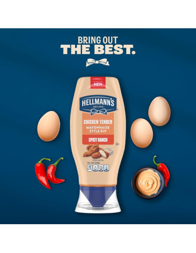 Dip Estilo Mayonesa Hellmann's Ranch Picante 340 g Sin Sabores Artificiales