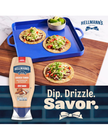 Dip Estilo Mayonesa Hellmann's Ranch Picante 340 g Sin Sabores Artificiales