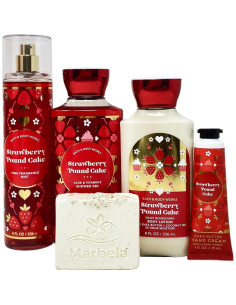 Conjunto de Regalo Deluxe Bath & Body Works Pastel de Fresa 2