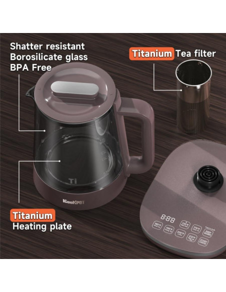 Hervidor Eléctrico ICOOKPOT 1.5L con Control de Temperatura