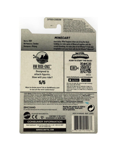 Carrito Hot Wheels Minecraft 1:64 Mattel Metal 60.78g