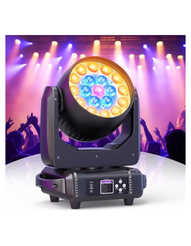 HOLDLAMP Luz de Cabeza Móvil 19x15W RGBW DMX para Eventos