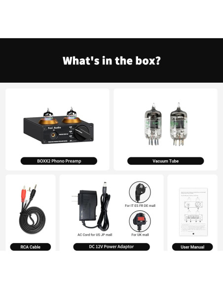 Fosi Audio Preamplificador Phono BOX X2 12V 0.31kg