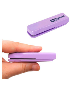 Mini Grapadora Portátil Genérico Púrpura Compacta 10 Hojas