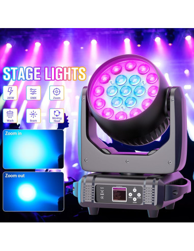 HOLDLAMP Luz de Cabeza Móvil 19x15W RGBW DMX para Eventos