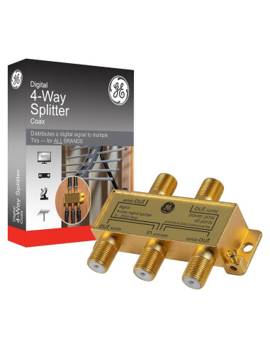 Divisor Coaxial Digital 4 Vías GE 2.5 GHz para TV y Internet