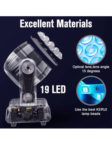 HOLDLAMP Luz de Cabeza Móvil 19x15W RGBW DMX para Eventos