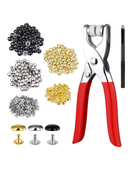 180 Remaches de Cuero 10mm Kogyxe - 3 Colores + Herramientas