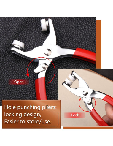 180 Remaches de Cuero 10mm Kogyxe - 3 Colores + Herramientas