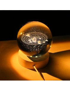 Bola de Cristal 3D Sistema Solar NAWEIDA 6.1 cm Decorativa 2