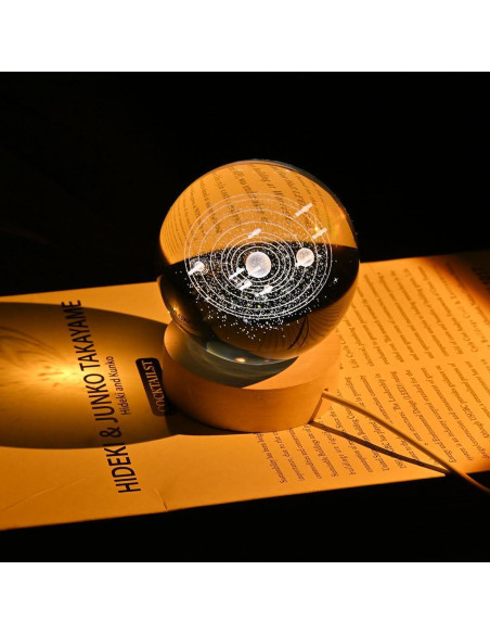 Bola de Cristal 3D Sistema Solar NAWEIDA 6.1 cm Decorativa