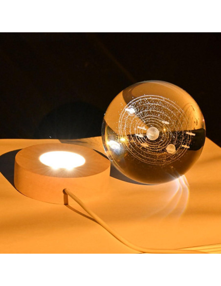Bola de Cristal 3D Sistema Solar NAWEIDA 6.1 cm Decorativa