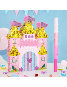 Piñata Castillo de Princesa WERNNSAI 41.9x31.6cm Rosa 2