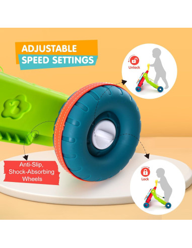 Andador Empujador 5 en 1 SHANTOU Naranja y Rojo para Bebés