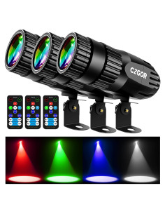 Paquete de 3 luces LED Czgor 15W RGBW para fiestas