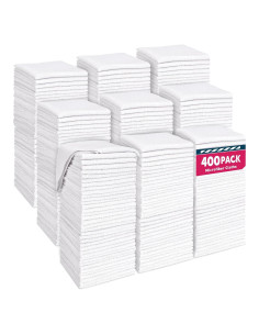 Paquete de 400 Paños de Microfibra TEAWOO 30x30 cm Blancos