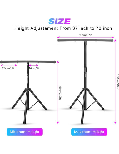 Soporte de Luz U`King Tripode Ajustable 99-178 cm para DJ