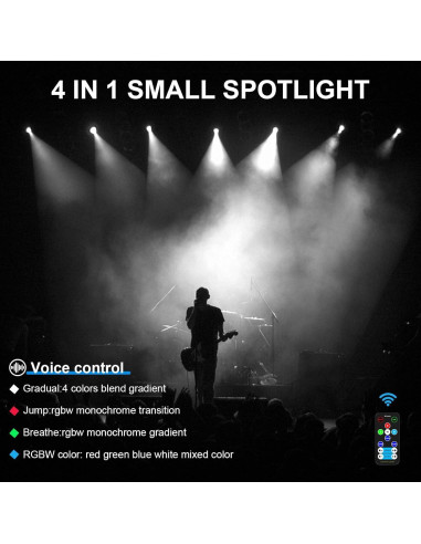 Paquete de 3 luces LED Czgor 15W RGBW para fiestas