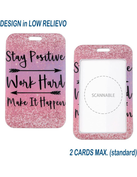 Llavero Motivacional Moxunmo con Funda ID Rosa y Clip Retráctil Llavero Motivacional Moxunmo con Funda ID Rosa y Clip Retráctil