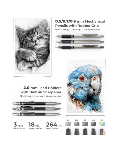 Suministros Escolares Cuatro Dulces 45 PCS Estuche Negro