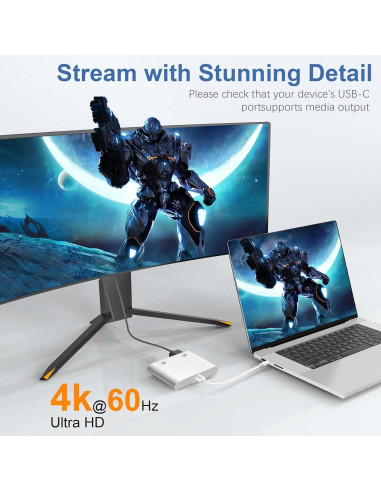 Adaptador USB C a HDMI 4K 60Hz para iPhone 15/16 - Airsky