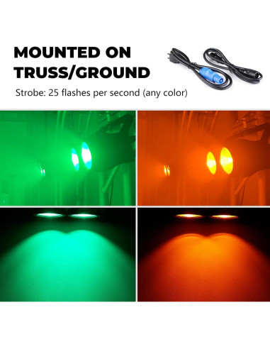 Luces Par COB DJXFLI 2x100W RGBWAuv 6 en 1 para eventos