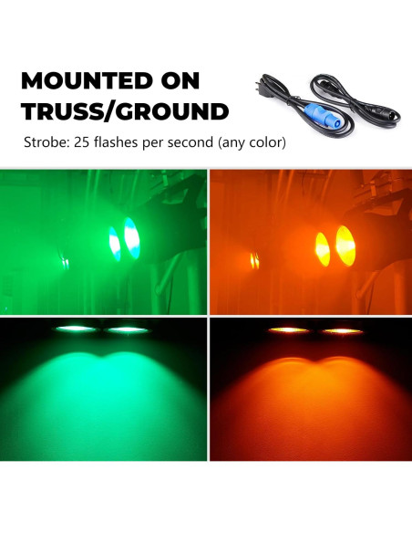 Luces Par COB DJXFLI 2x100W RGBWAuv 6 en 1 para eventos