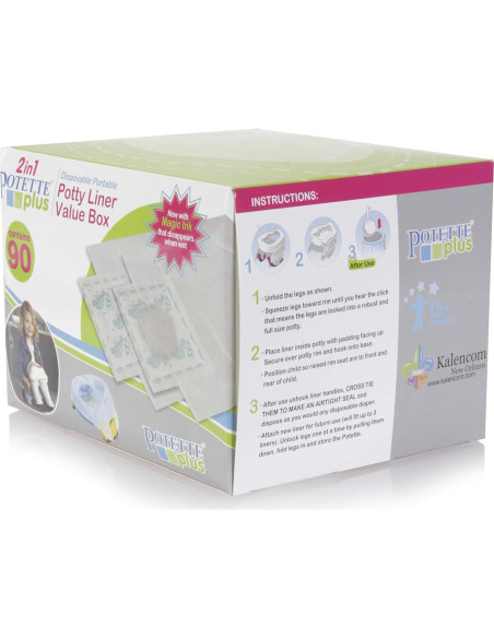 Forros Desechables para Asiento de Baño Kalencom Potette Plus - 90 Unidades
