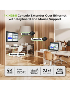 Extensor HDMI 4K IOGEAR GCEH4K hasta 68.58 m con USB 2