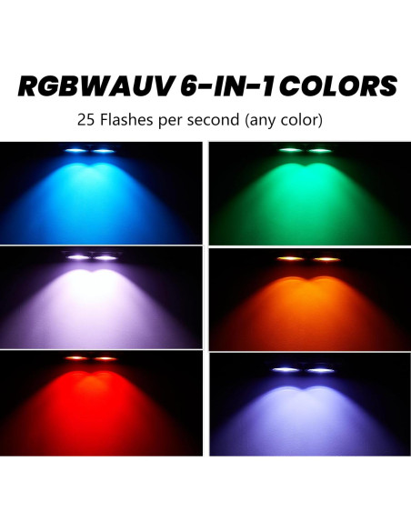 Luces Par COB DJXFLI 2x100W RGBWAuv 6 en 1 para eventos