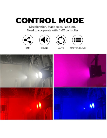 Luces Par COB DJXFLI 2x100W RGBWAuv 6 en 1 para eventos