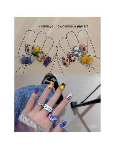 10 Marcadores de Uñas Metálicos Gorvalin Doble Punta 3D