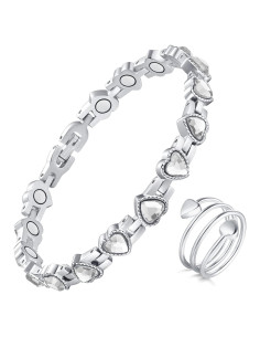 Pulsera Magnética Ajustable Jecanori para Mujeres + Anillo de Cobre