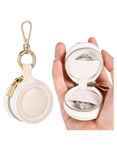 Caja de Joyería de Viaje Mini KFHENSOMR Blanca 11.5x5cm