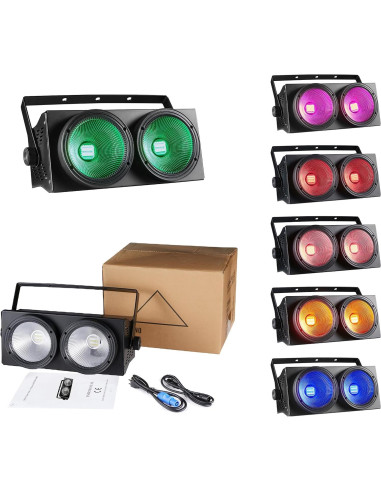 Luces Par COB DJXFLI 2x100W RGBWAuv 6 en 1 para eventos