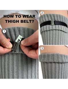 Cinturón de Muslo Ajustable Leoparts para Mujeres - Negro 2