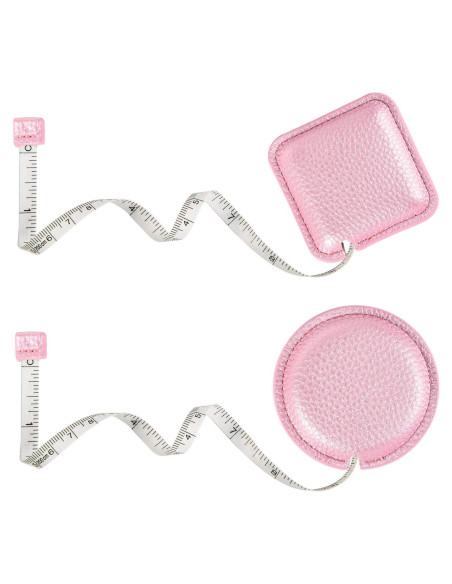 Cinta Métrica Retráctil Z 2 Metros Doble Cara Rosa Brillante