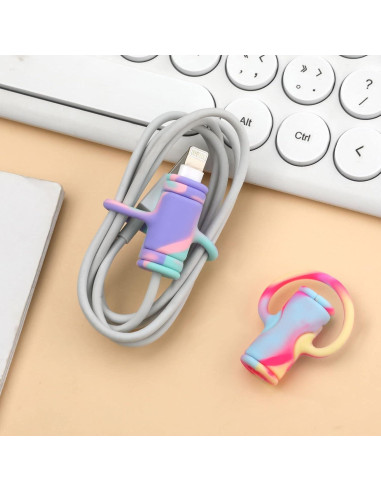 5 Protectores de Cable de Datos Savita de Silicona Coloridos