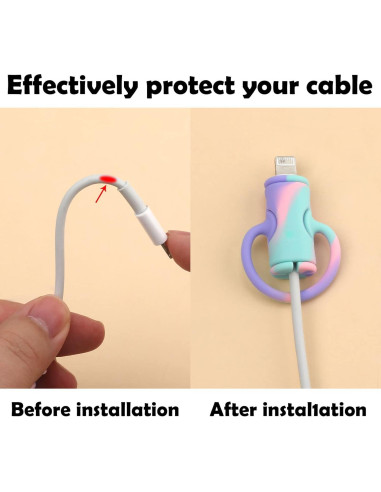 5 Protectores de Cable de Datos Savita de Silicona Coloridos