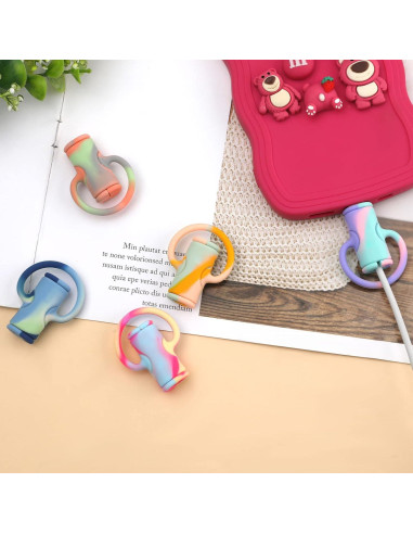 5 Protectores de Cable de Datos Savita de Silicona Coloridos