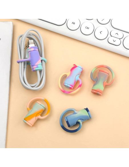 5 Protectores de Cable de Datos Savita de Silicona Coloridos