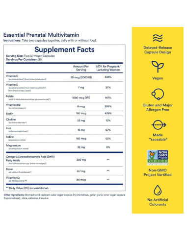 Multivitamínico Prenatal Ritual para Mujeres 30 Cápsulas Menta