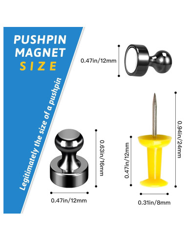 20 Imanes de Neodimio GOOZADA para Refrigerador Negro