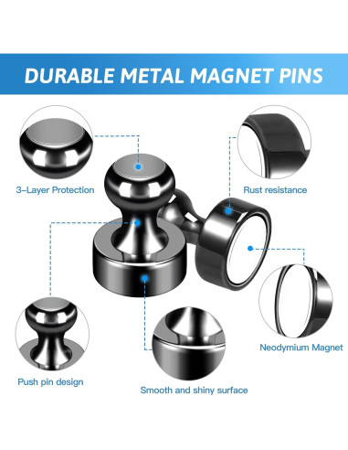 20 Imanes de Neodimio GOOZADA para Refrigerador Negro