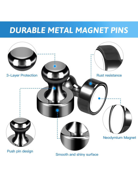 20 Imanes de Neodimio GOOZADA para Refrigerador Negro