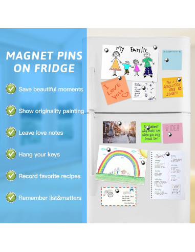 20 Imanes de Neodimio GOOZADA para Refrigerador Negro