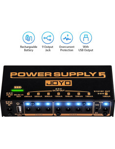 JOYO Fuente de Alimentación Recargable 4400mAh 8 Salidas JP-05 2